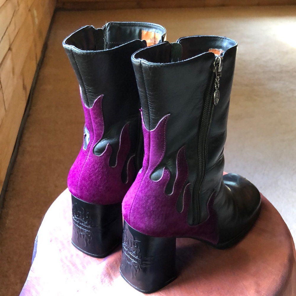 Harley Davidson Black Women's Scorch Twin Zip Flame  Boots/Booties